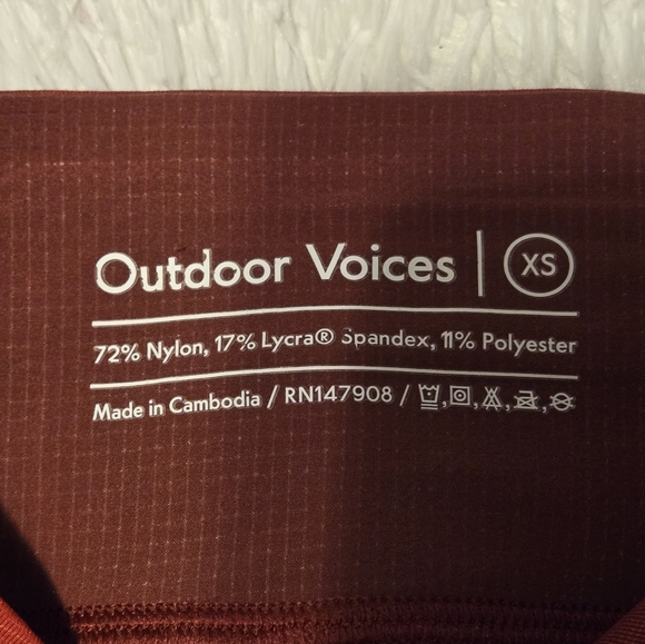 Outdoor Voices Techsweat Zoom Leggings Size XS Color Orange/Red - Picture 10 of 10